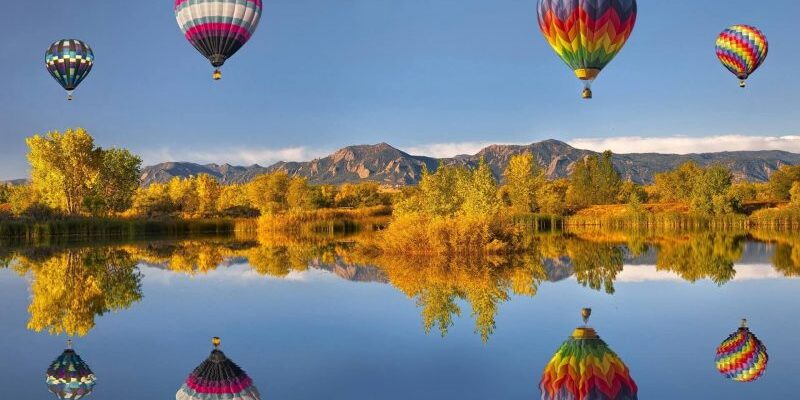 Multi-coloured Hot Air Balloon illustration Family mediation.